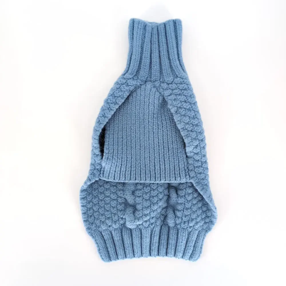 Unbranded Baby Blue Warm Knitted Wool Dog Puppy Pet Knitted Sweater -Size S -GUC